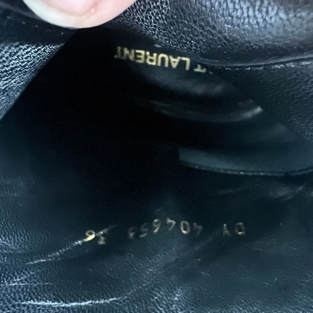 Saint Laurent Black Leather Western Chain Ankle Boots - Picture 14 of 16